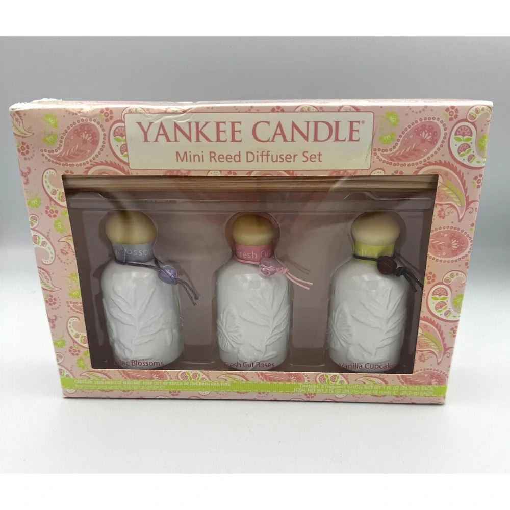 Vtg Yankee Candle Mini Reed Diffuser Set 3 Scents Rare New Discontinued Boxed